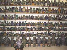 wall of vases