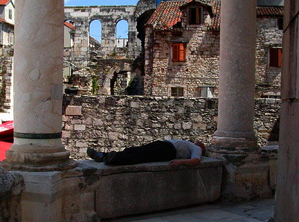 jim on sarcophagus