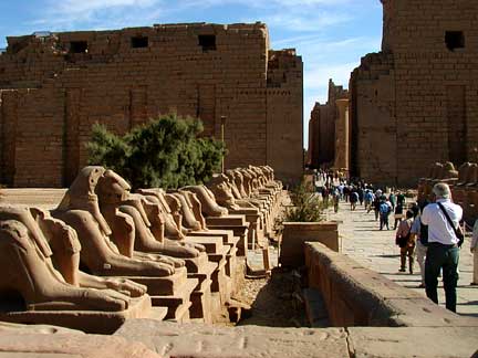 sphinx and temple entry karnak