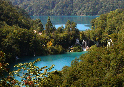 view of lakes with falls