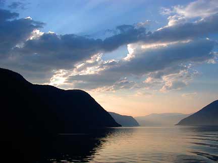 fjord sunset