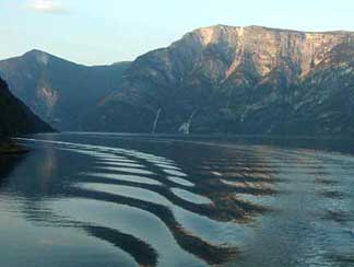 wake on fjord