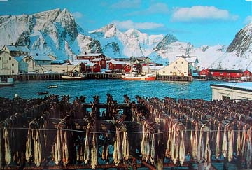 fishing village in winter