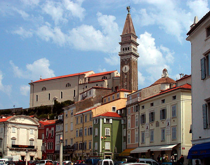 center and church piran
