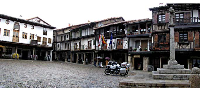 Panorama of plaza with bikes