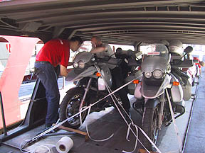 tying down bikes