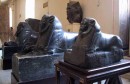 sphinx in museum * Sphinxes from the Middle Kingdom, with human heads and bodies of animals, implying physical power and intelligence. * 432 x 282 * (41KB)