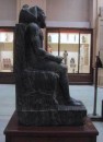 statue with falcon on head * Carved from black diorite with Horus (the falcon) embracing his head. From Chephren's temple in Giza. * 315 x 432 * (35KB)