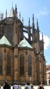 gothic arches st vitus * From this angle you get a good view of the gothic flying buttresses supporting the central nave of St. Vitus cathedral. * 246 x 432 * (67KB)