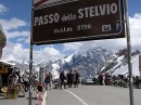 passo del stevio sign * The sign marking the Passo dello Stelvio.  Lots of bikes and lots of beautiful views.  The pass is at 2758 meters (9049 feet).  The pass is a highlight of any alpine tour. * 432 x 323 * (56KB)
