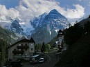 view from biker hotel * The morning view from the biker hotel in Trafoi on the north side of Stelvio. * 432 x 323 * (45KB)