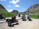 bikes at pordoi * Our bikes parked just before the summit of Passo Pordoi as we stopped to take pictures.  While we were stopped, there was constant bike traffic up and down the road.