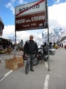 lars at stelvio sign * Lars standing under the Passo dello Stelvio sign, just to prove he was really here.  The pass is at 2758 meters (9048 feet), one of the highest in the Alps.