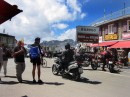 lots of bikes at stelvio * Bikes everywhere here at the top of Passo del Stelvio.  The Germans, Italians, French, Dutch, a couple from Croatia, and yes, even a few crazy Americans.