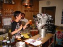 motor beer * A beer has just been pulled from the motor that serves as a beer tap in this hotel catering to motorcyclists.