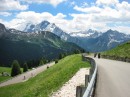 passo di sella 3 * The view looking off into the distant mountains from the Passo de Sella.