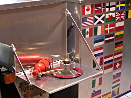 Work table with stove